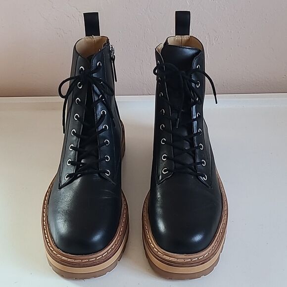 Black Suede Studio DREA PLATFORM BOOT LEATHER Color Black & Honey Size 10.5 - Picture 4 of 14